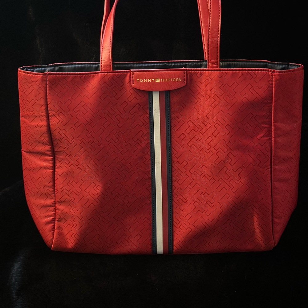 Tommy Hilfiger Red Sporty Stripe Tote